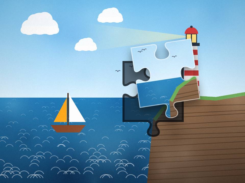 Lighthouse cove, an original illustration