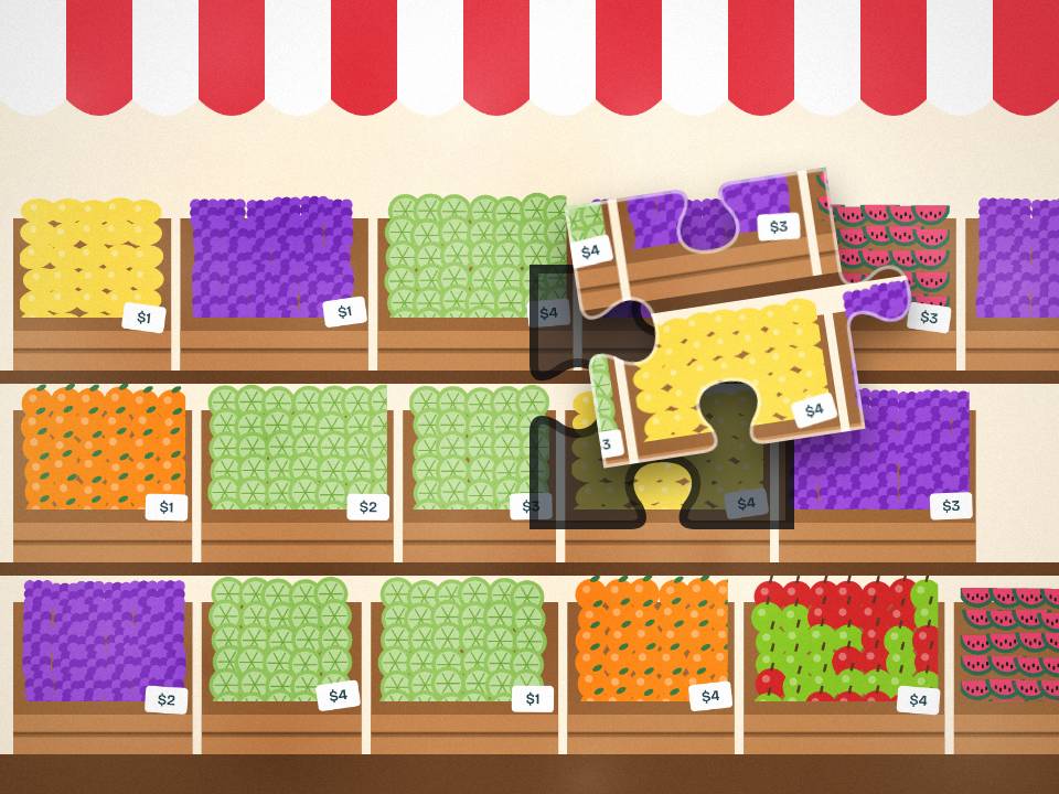 Fruit market, an original illustration