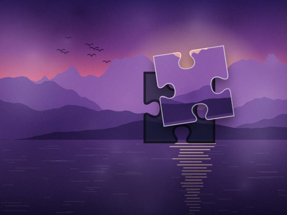 Sunset peaks, an original illustration